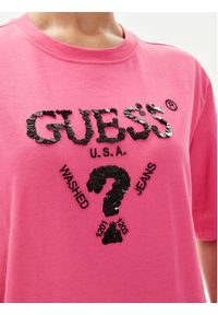 Guess T-Shirt Aurelie V4YI06 I3Z14 Różowy Boxy Fit. Kolor: różowy. Materiał: bawełna