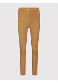 Elisabetta Franchi Spodnie materiałowe PA-011-16E2-V360 Brązowy Slim Fit. Kolor: brązowy. Materiał: materiał, wiskoza #5