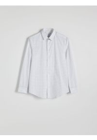 Reserved - Bawełniana koszula slim fit - ciemnoszary. Kolor: szary. Materiał: bawełna #1