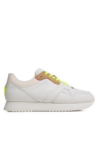 Calvin Klein Jeans Sneakersy Retro Runner Fluo Contrast YM0YM00619 Biały. Kolor: biały. Materiał: skóra #1