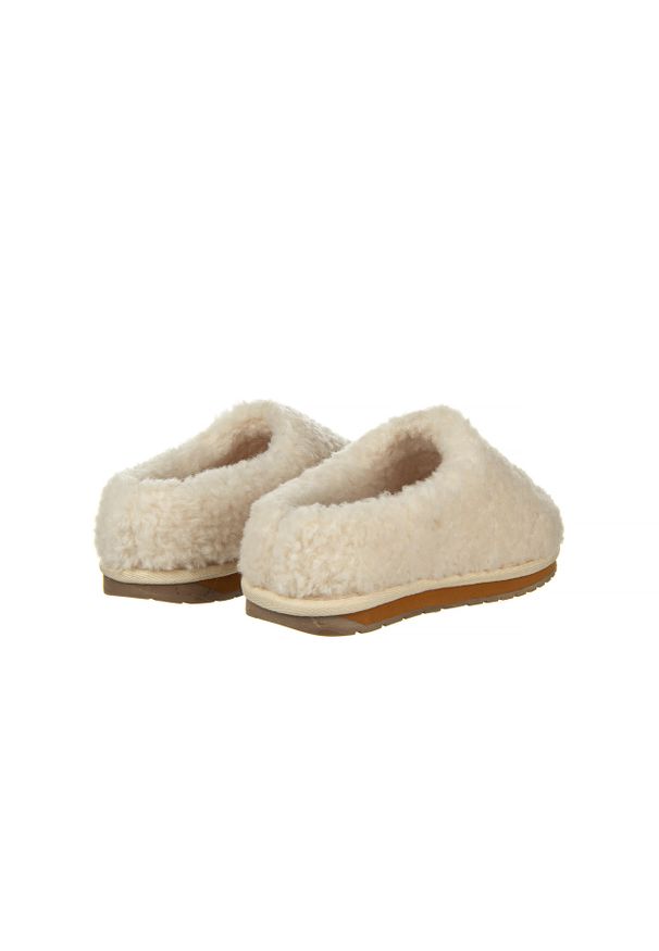 emu - Klapki Emu Joy Teddy Natural 119139, Beż, Futro naturalne. Kolor: beżowy. Materiał: skóra. Styl: elegancki