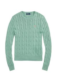 Polo Ralph Lauren Sweter 211891640031 Zielony Slim Fit. Typ kołnierza: polo. Kolor: zielony. Materiał: bawełna #4