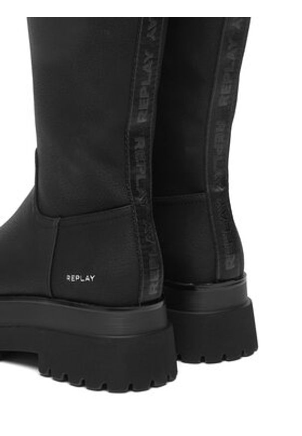 Replay - REPLAY Kozaki GWL72.000.C0025S Czarny. Kolor: czarny. Materiał: skóra