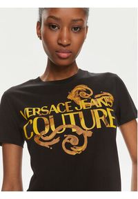 Versace Jeans Couture T-Shirt 76HAHG00 Czarny Slim Fit. Kolor: czarny. Materiał: bawełna #3