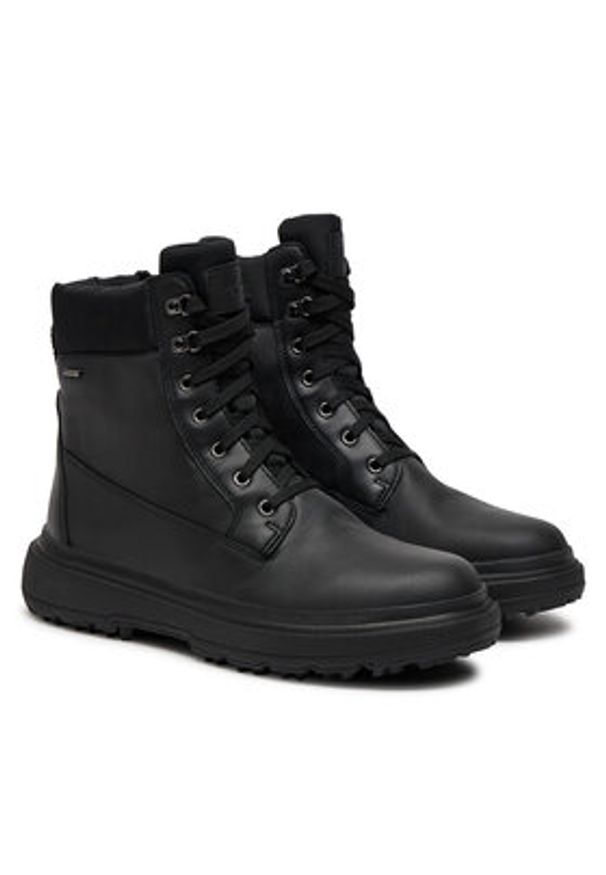 Geox Trapery D46XMB 08511 C9999 Czarny. Kolor: czarny. Materiał: skóra