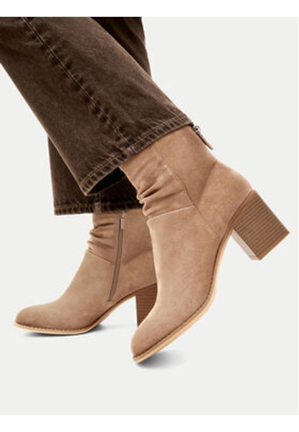 Jenny - JENNY Botki CEO-MARTINA WS14438-22 Beżowy. Kolor: beżowy. Materiał: materiał