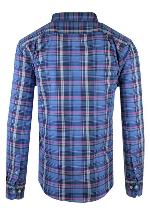 Lekko Taliowana Koszula Weekendowa, Niebieska w Kratkę - Pako Jeans. Okazja: na co dzień. Kolor: niebieski. Materiał: bawełna. Wzór: kratka. Styl: casual