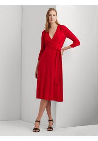 Lauren Ralph Lauren Sukienka codzienna 250769904033 Czerwony Regular Fit. Okazja: na co dzień. Kolor: czerwony. Materiał: syntetyk. Typ sukienki: proste. Styl: casual #1
