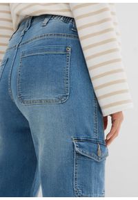 bonprix - Jeansy bojówki mid waist, ze stretchem. Kolor: niebieski #3