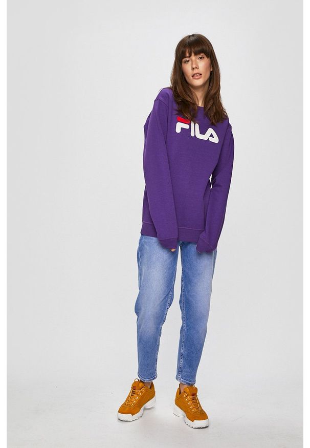 Fila - Bluza. Okazja: na co dzień. Kolor: fioletowy. Wzór: nadruk. Styl: casual