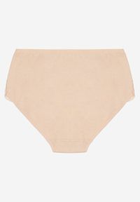 Born2be - Beżowe Bawełniane Majtki Figi z Koronką Idiana. Kolekcja: plus size. Kolor: beżowy. Materiał: koronka, bawełna. Wzór: koronka