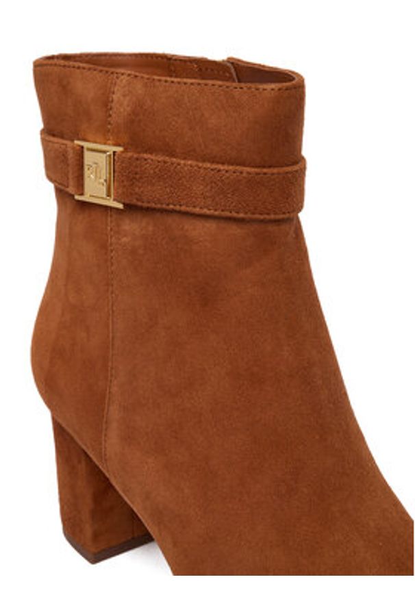 Lauren Ralph Lauren - LAUREN RALPH LAUREN Botki Kellie Bt Hi 802967827002 Brązowy. Kolor: brązowy. Materiał: zamsz, skóra