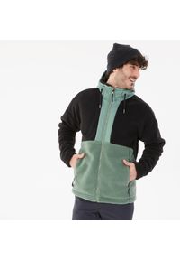 quechua - Polar turystyczny męski Sherpa SH900 Warm. Kolor: zielony, czarny, wielokolorowy. Materiał: polar