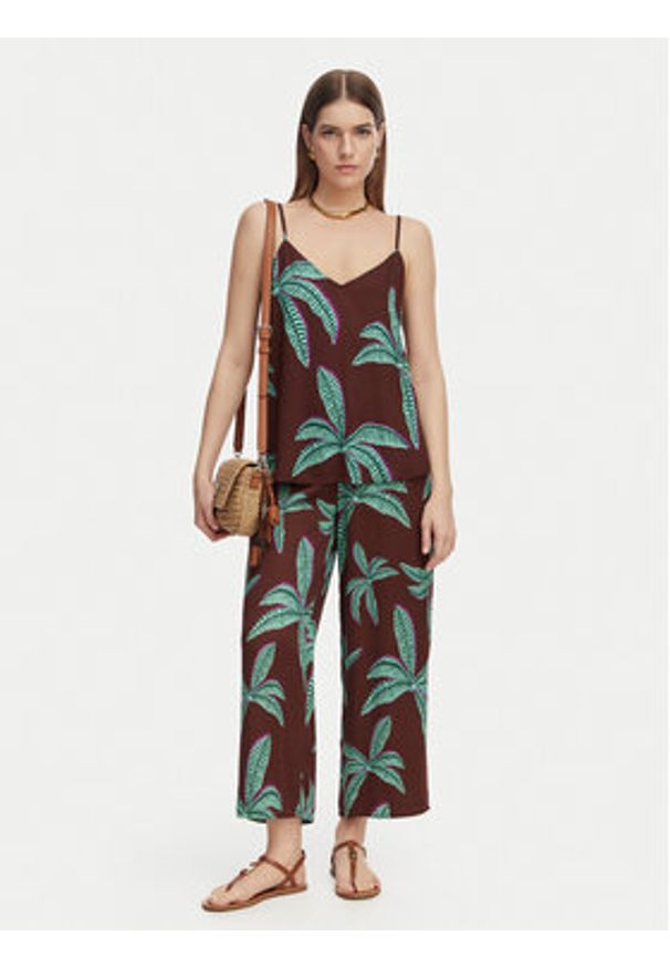 LOLA CASADEMUNT Top LS2615121 Brązowy Regular Fit. Kolor: brązowy. Materiał: wiskoza