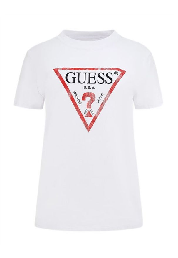 Guess T-Shirt W2BI69 K8FQ1 Biały Regular Fit. Kolor: biały. Materiał: bawełna