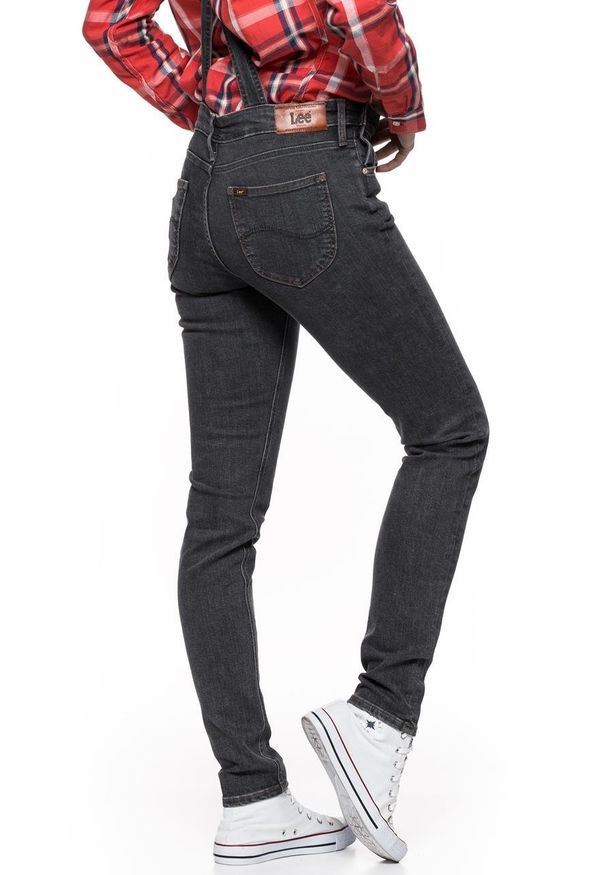 Lee - DAMSKIE OGRODNICZKI LEE BIB SKINNY BLACK WASH L39EWLSF
