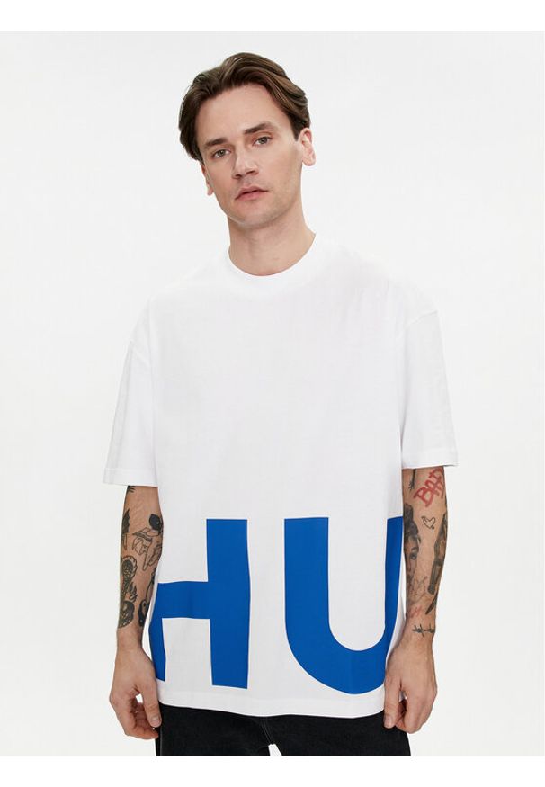 Hugo T-Shirt Nannavaro 50509840 Biały Oversize. Kolor: biały. Materiał: bawełna