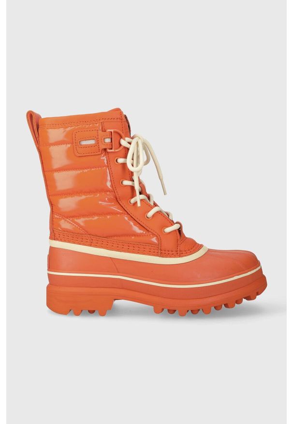 sorel - Sorel śniegowce CARIBOU ROYAL WP kolor pomarańczowy 2055871. Nosek buta: okrągły. Zapięcie: sznurówki. Kolor: pomarańczowy. Materiał: guma. Styl: klasyczny