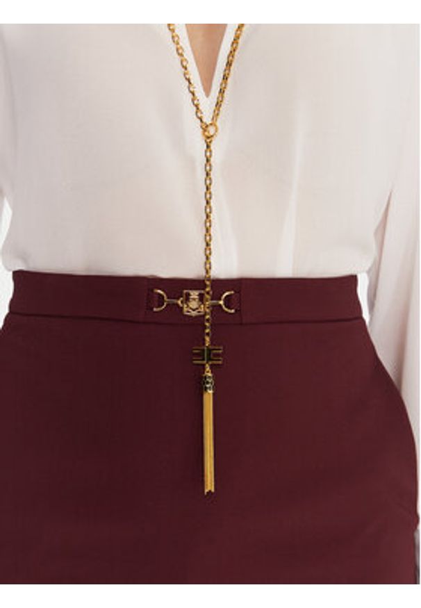 Elisabetta Franchi Bluzka CA-133-57E2-V400 Biały Regular Fit. Kolor: biały. Materiał: syntetyk