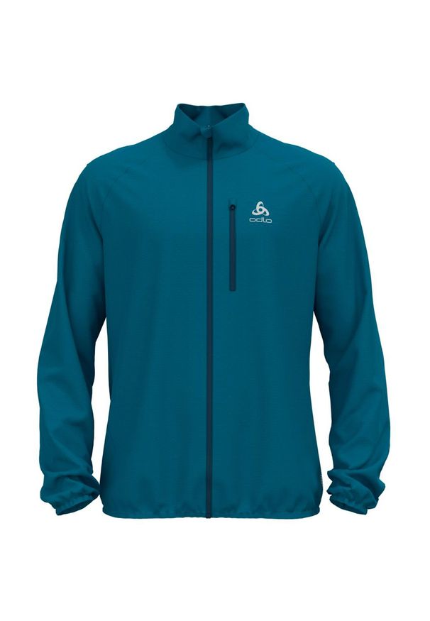 Kurtka tech. męska Odlo Jacket ZEROWEIGHT. Kolor: niebieski. Sport: turystyka piesza