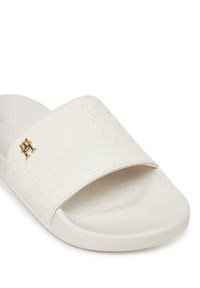 TOMMY HILFIGER - Tommy Hilfiger Klapki Th Monogram Poolside FW0FW08525 Biały. Kolor: biały. Materiał: skóra