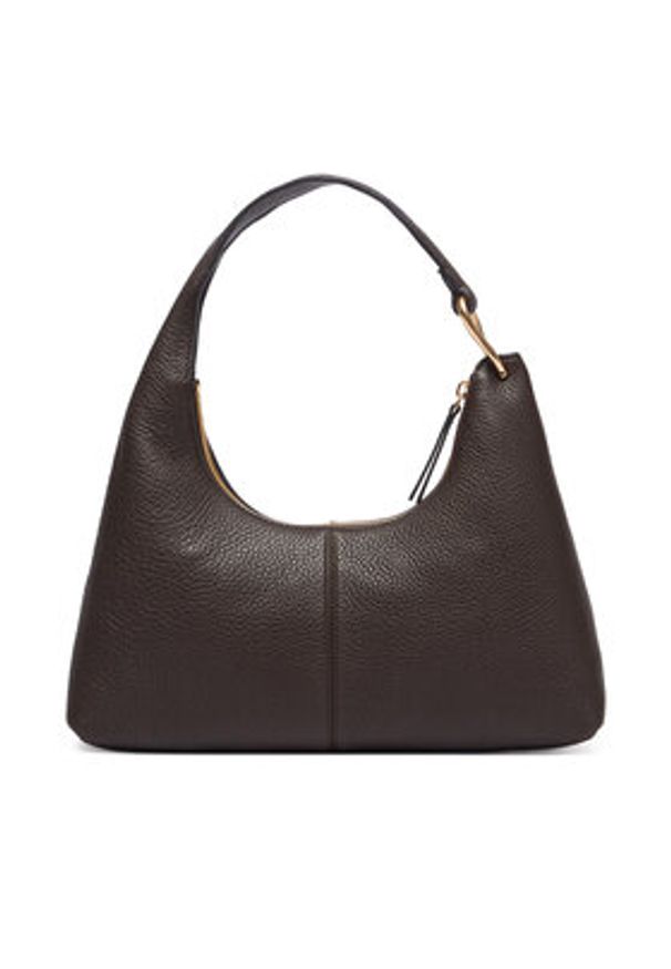 Calvin Klein Torebka Slouchy Leather Shoulder Bag LV04F3657G Brązowy. Kolor: brązowy. Materiał: skórzane