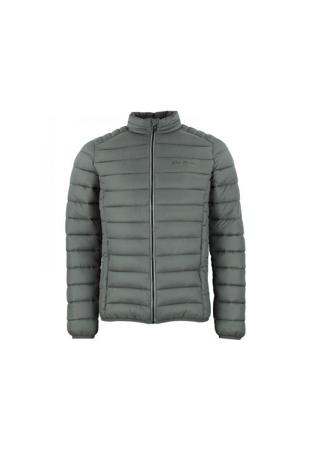 PEAK MOUNTAIN - Cienka kurtka puchowa bez kaptura Peak Mountain. Typ kołnierza: bez kaptura. Kolor: szary. Materiał: puch. Sport: turystyka piesza