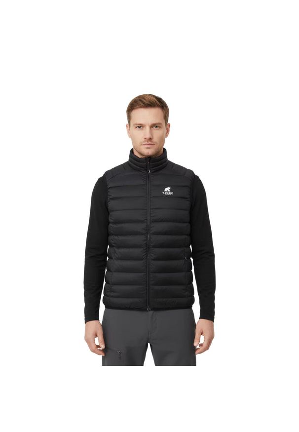 FJORK MERINO - Bezrękawnik puchowy męski Merino Nordend. Kolor: czarny. Materiał: poliamid, puch, wełna. Długość rękawa: bez rękawów. Sport: turystyka piesza