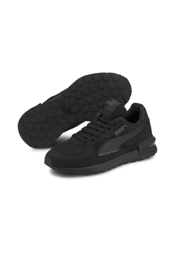 Puma - Młodzieżowe buty sportowe Graviton PUMA Black Dark Shadow Gray. Okazja: na co dzień. Kolor: czarny, szary, wielokolorowy. Materiał: syntetyk, tkanina, materiał. Sport: bieganie