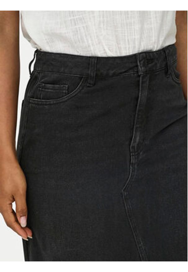 JDY Spódnica jeansowa Bella 15317441 Czarny Regular Fit. Kolor: czarny. Materiał: bawełna