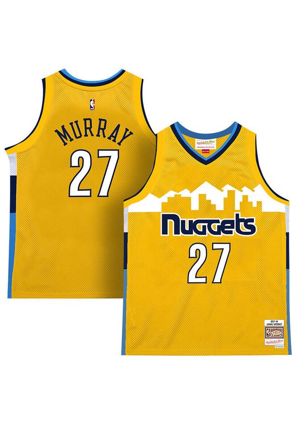 Mitchell & Ness - Koszulka NBA Denver Nuggets Jamal Murray 2017. Kolor: żółty. Sport: koszykówka