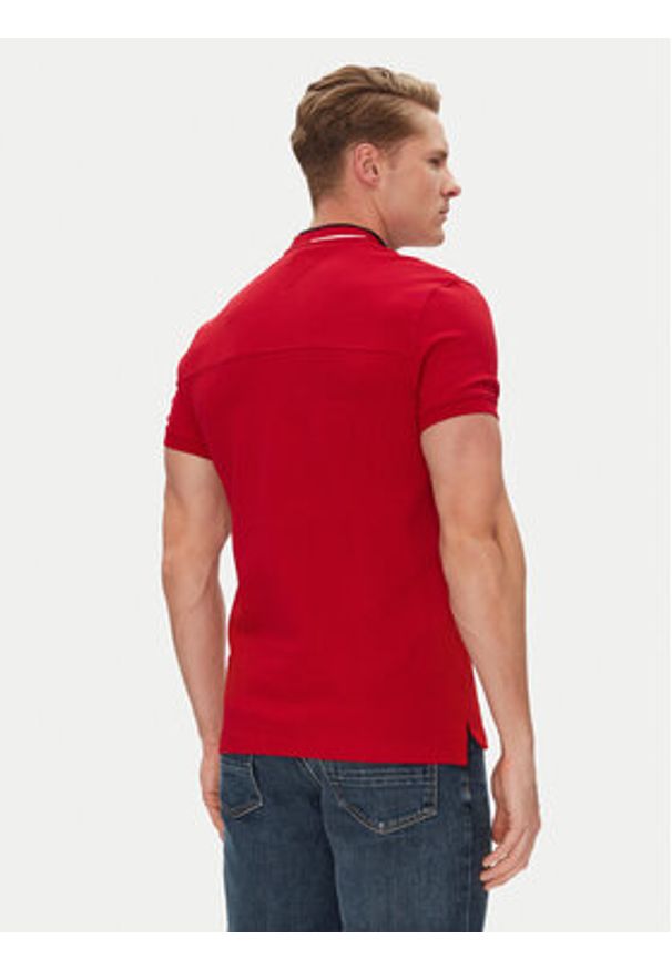 TOMMY HILFIGER - Tommy Hilfiger Polo Mao MW0MW34752 Czerwony Slim Fit. Typ kołnierza: polo. Kolor: czerwony. Materiał: bawełna