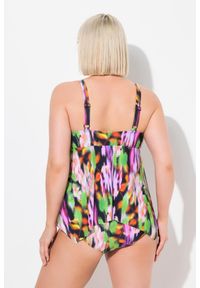 ULLA POPKEN - Damskie Tankini miękkie miseczki ramiączka z regulacją z recyklingu. Kolekcja: plus size. Kolor: czarny. Materiał: elastan, poliamid, materiał