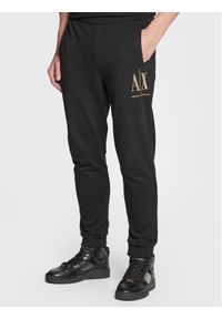 Armani Exchange Spodnie dresowe 8NZPPQ ZJ1ZZ 1200 Czarny Regular Fit. Kolor: czarny. Materiał: bawełna, dresówka