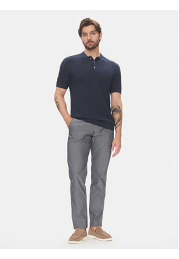 Pierre Cardin Chinosy C3 33730.1060 Granatowy Slim Fit. Kolor: niebieski. Materiał: syntetyk