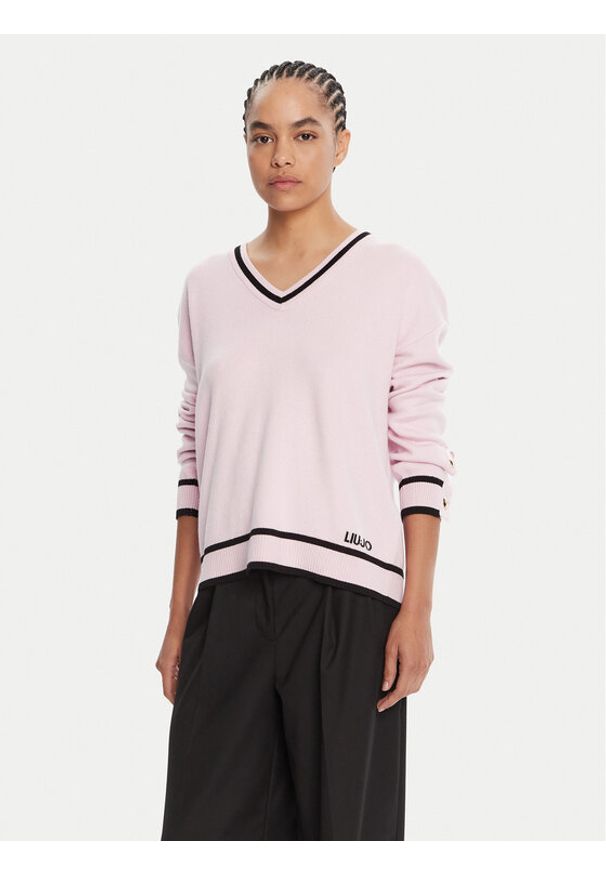 Liu Jo Sport Sweter TF5229 MS59L Różowy Regular Fit. Kolor: różowy. Materiał: syntetyk. Styl: sportowy