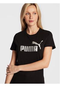 Puma T-Shirt Essentials+ Metallic Logo 848303 Czarny Regular Fit. Kolor: czarny. Materiał: bawełna