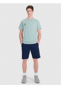 4f - 4F T-shirt regular z nadrukiem męski - turkusowy XL. Okazja: na co dzień. Kolor: turkusowy. Materiał: bawełna, materiał, jersey. Długość rękawa: krótki rękaw. Długość: krótkie. Wzór: nadruk. Styl: klasyczny, sportowy, casual
