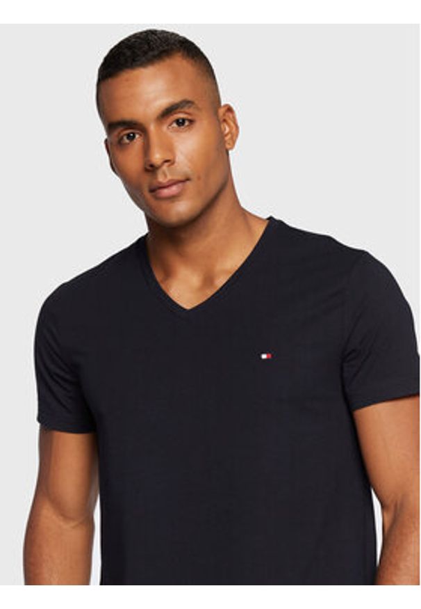 TOMMY HILFIGER - Tommy Hilfiger T-Shirt Core Stretch MW0MW27540 Granatowy Slim Fit. Kolor: niebieski. Materiał: bawełna