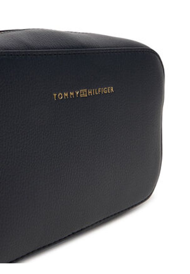 TOMMY HILFIGER - Tommy Hilfiger Torebka Th Logo Camera Bag AW0AW18115 Granatowy. Kolor: niebieski. Materiał: skórzane
