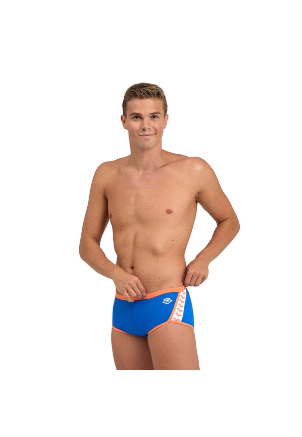 Arena - Slipy kąpielowe męskie arena Icons Swim Low Waist Short Solid. Kolor: niebieski, biały, wielokolorowy