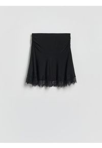 Reserved - Spódnica z koronką - czarny. Kolor: czarny. Materiał: koronka. Wzór: koronka #1