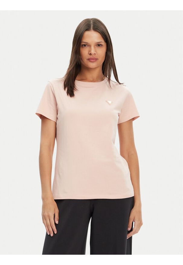 Guess T-Shirt V4YI09 J1314 Różowy Regular Fit. Kolor: różowy. Materiał: bawełna