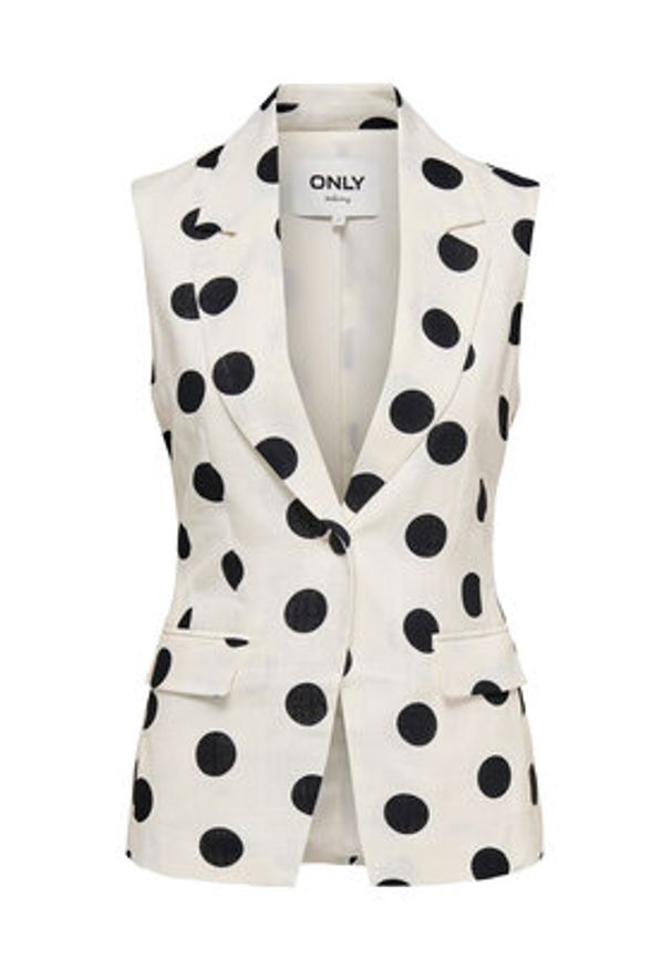 only - ONLY Kamizelka Viesta 15375017 Kremowy Slim Fit. Kolor: kremowy. Materiał: wiskoza