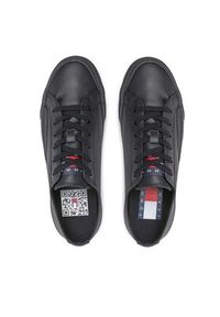 Tommy Jeans Tenisówki Leather Vulc EM0EM01047 Czarny. Kolor: czarny. Materiał: skóra
