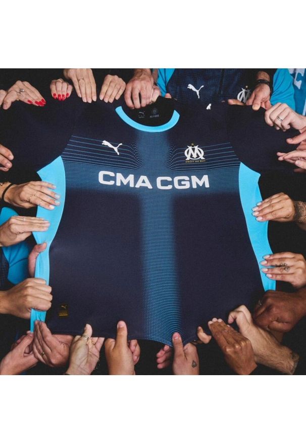 Koszulka piłkarska Puma Olympique de Marseille 25/26 wyjazdowa. Materiał: materiał. Sport: piłka nożna