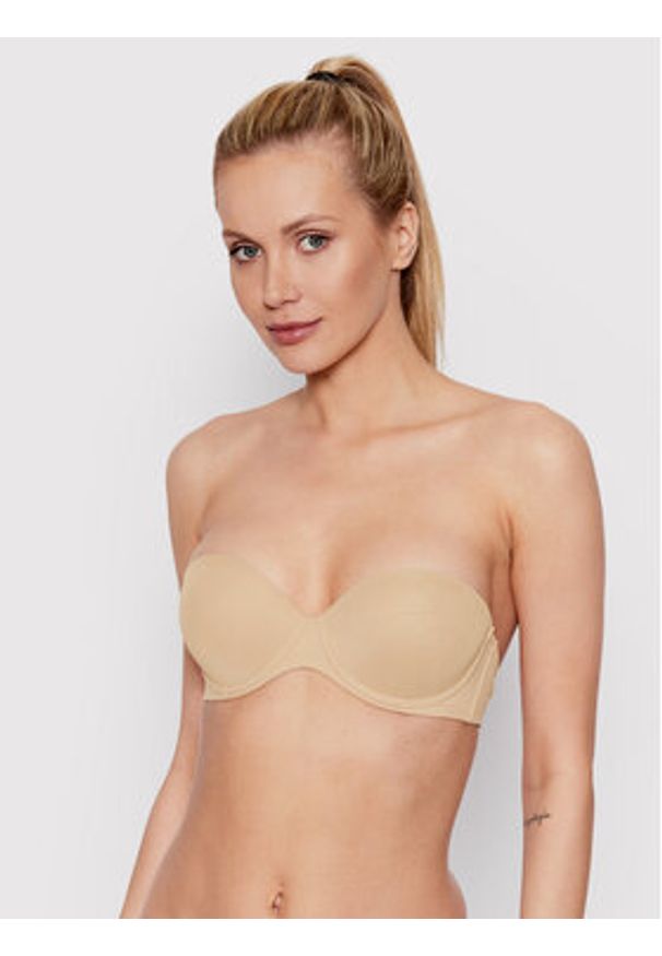 Calvin Klein Underwear Biustonosz push-up 0000F2660E Beżowy. Kolor: beżowy. Materiał: syntetyk. Rodzaj stanika: push-up