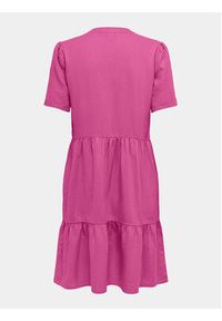 only - ONLY Sukienka letnia Tiri-Caro 15310970 Różowy Regular Fit. Kolor: różowy. Materiał: wiskoza, len. Sezon: lato