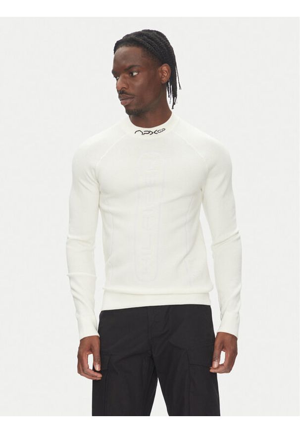 TOMMY HILFIGER - Tommy Hilfiger Longsleeve F1 Movie MW0MW41383 Biały Slim Fit. Kolor: biały. Materiał: bawełna. Długość rękawa: długi rękaw