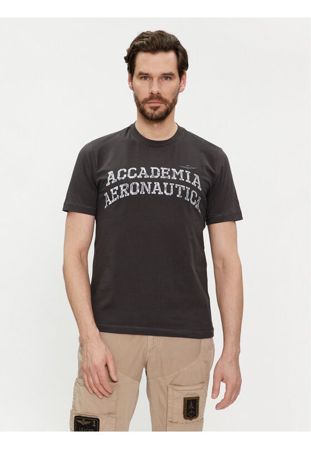 Aeronautica Militare T-Shirt 241TS2203J629 Czarny Regular Fit. Kolor: czarny. Materiał: bawełna
